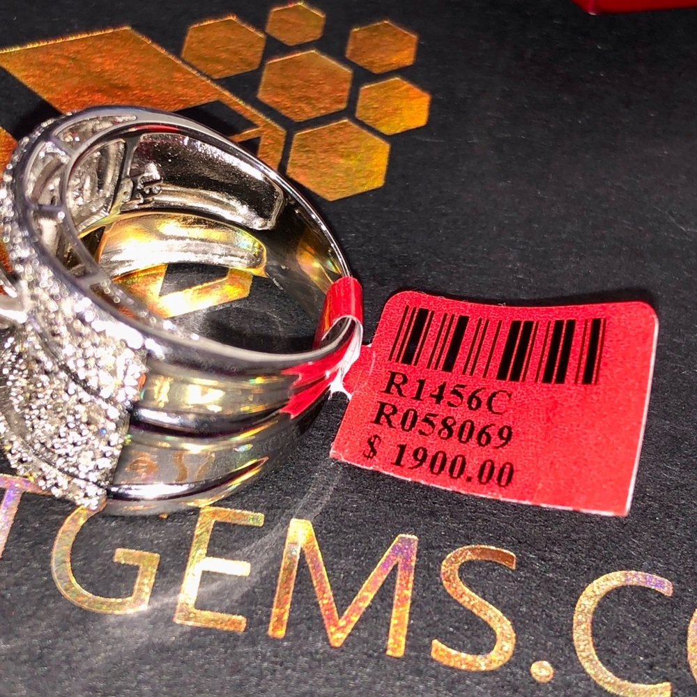 Mesmerizing real diamond Turkish designer ring only 1 ever made like it NOT CZ - Picture 6 of 8